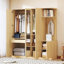 Armoire 4 portes avec tablettes, tiroirs et miroir pleine grandeur-536758937