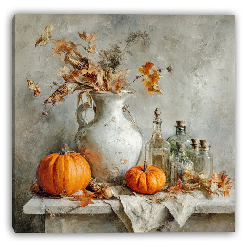 «Rustic Pumpkin Still Life», art mural sur toile tendue