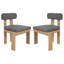 Chaise de salle à manger moderne Zevian en bois d'acacia massif avec dossier et siège à coussin roulé, pour usage intérieur et extérieur-135349339
