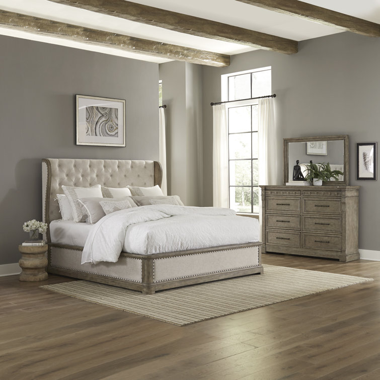 Barrigan King Shelter Bed, Dresser & Mirror Set