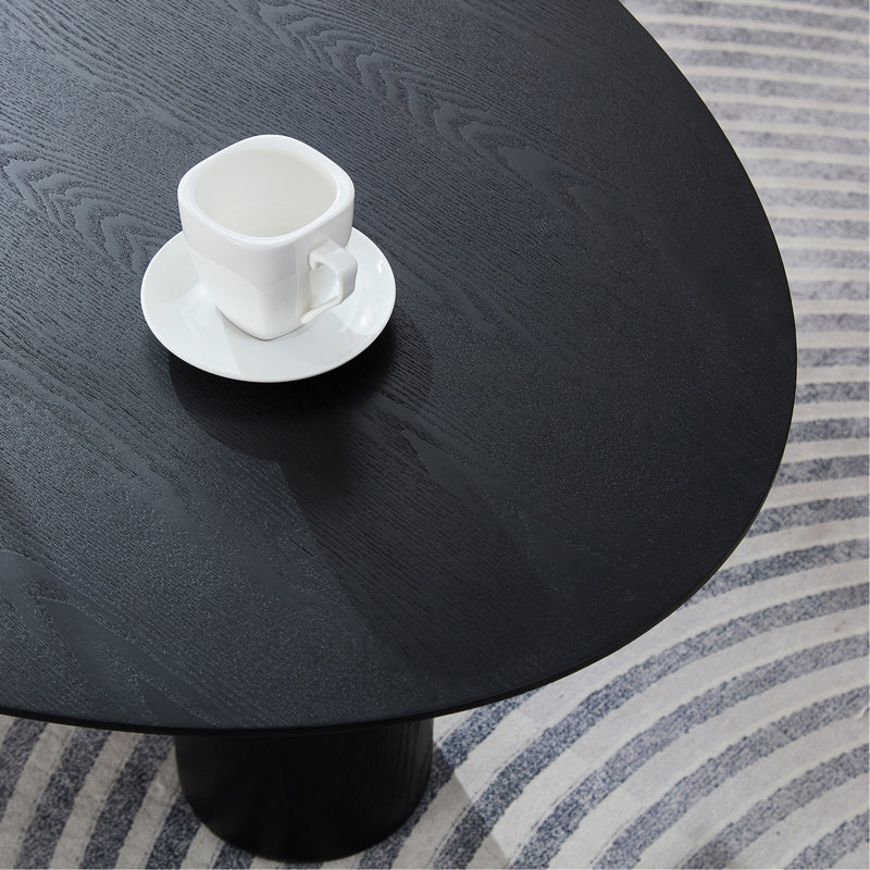 Table basse moderne ovale de luxe, table de salon sophistiquée, Black