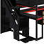 Lit mezzanine avec escalier de rangement, bureau intégré, tablettes et panneau perforé Gaming-1259335054