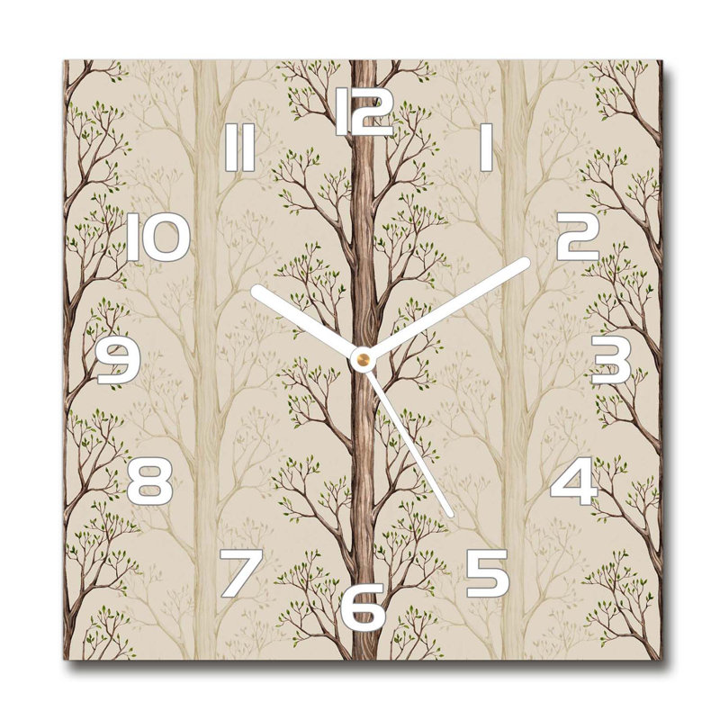 Glass Wall Clock, White/Ivory