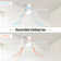 52 Inch Flush Mount Solid Wood Ceiling Fan With 6 Speed Remote Control Reversible Dc Motor For Home