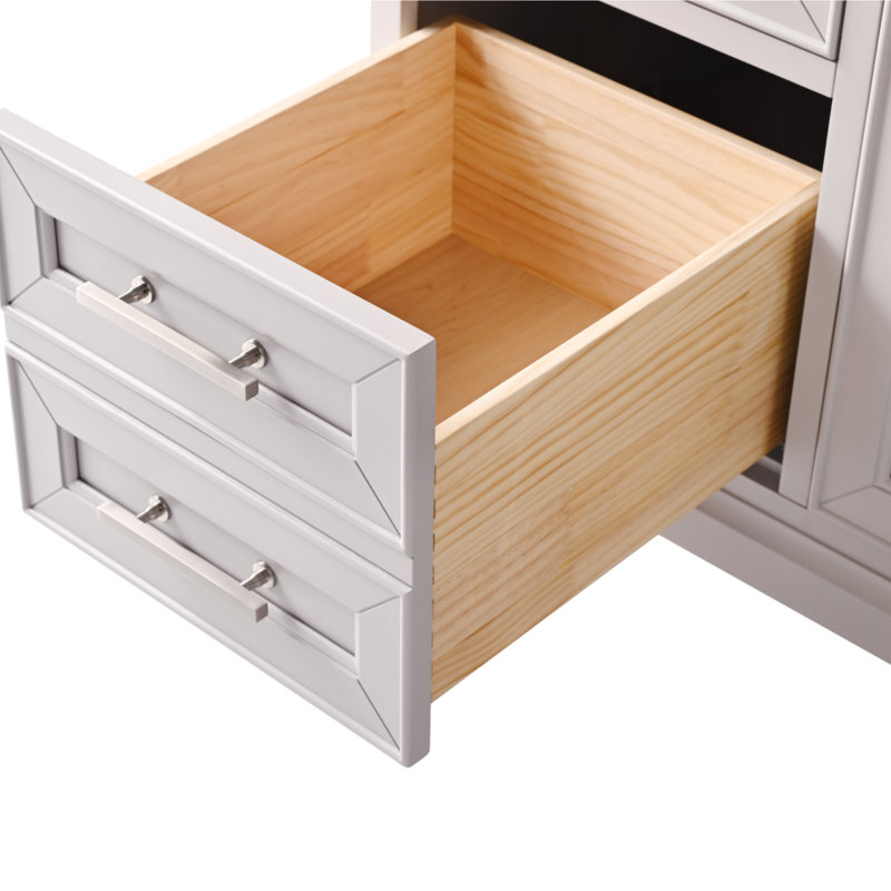 Thompson 60" W Single Bathroom Vanity, Taupe/Brushed Nickel