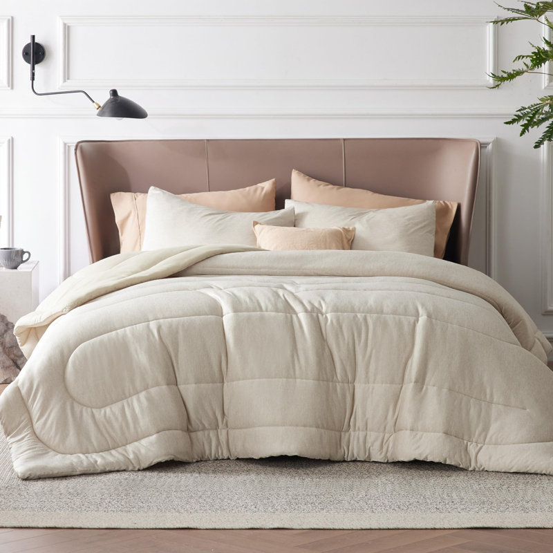 Bedsure Cooling And Warm Bed Set, Queen Comforter with 2 Pillowcases, Linen - Reversible