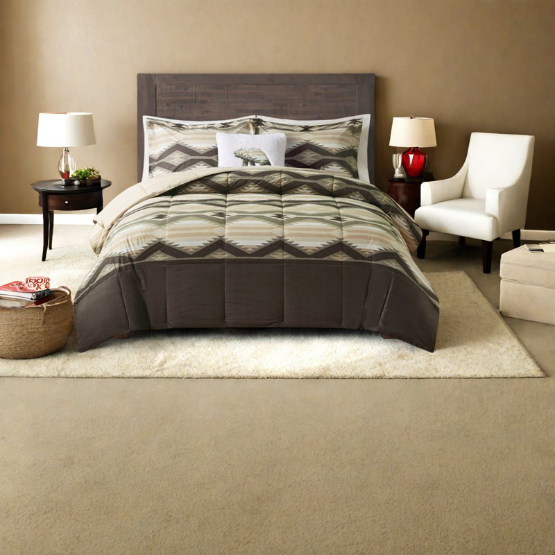 Cozy King Bedding Sets, Polyester Comforter And Pillow, Farmhouse Style