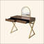 Bureau de coiffeuse avec miroir et plateau à bijoux