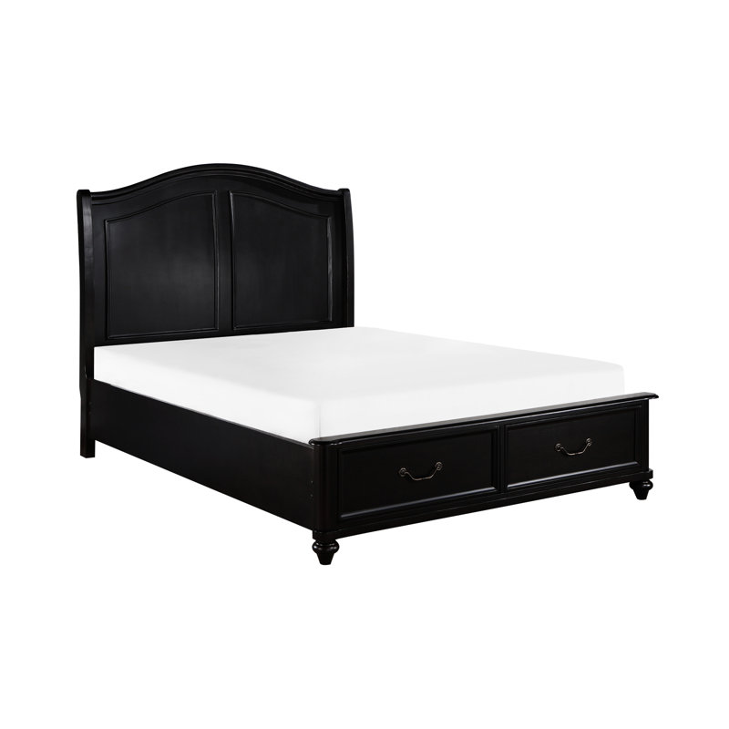 Grand lit plateforme gris anthracite avec rangement, chambre classique brun, casier