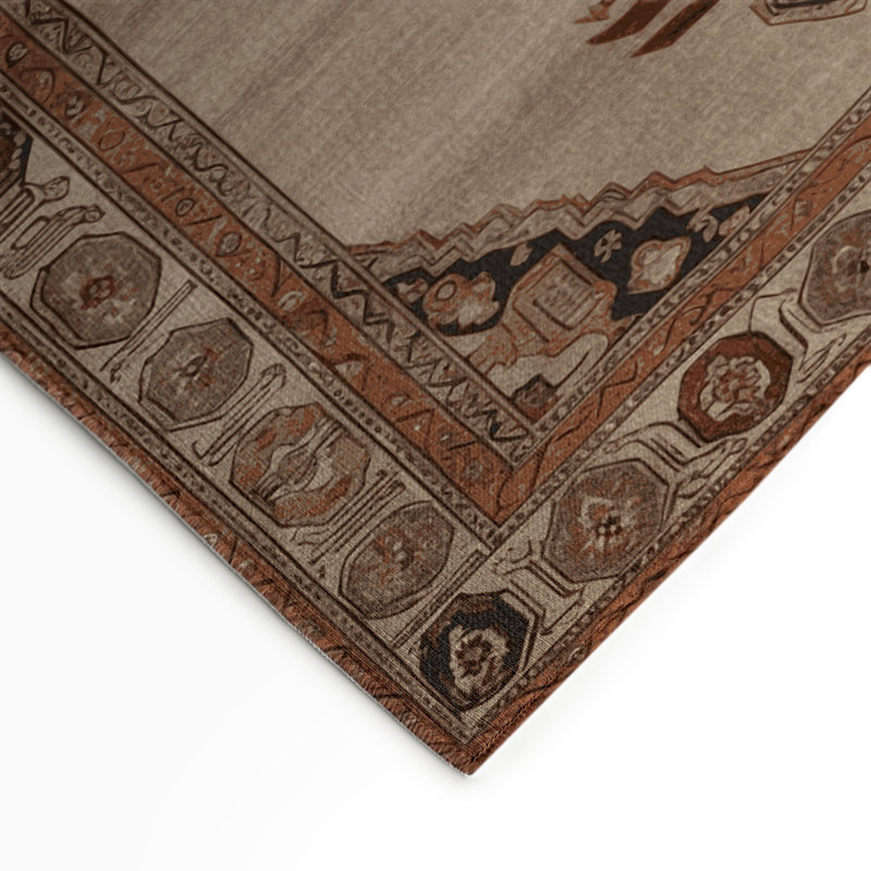 Tapis d'intérieur et d'extérieur gris Persian, Rectangulaire 3 pi x 5 pi