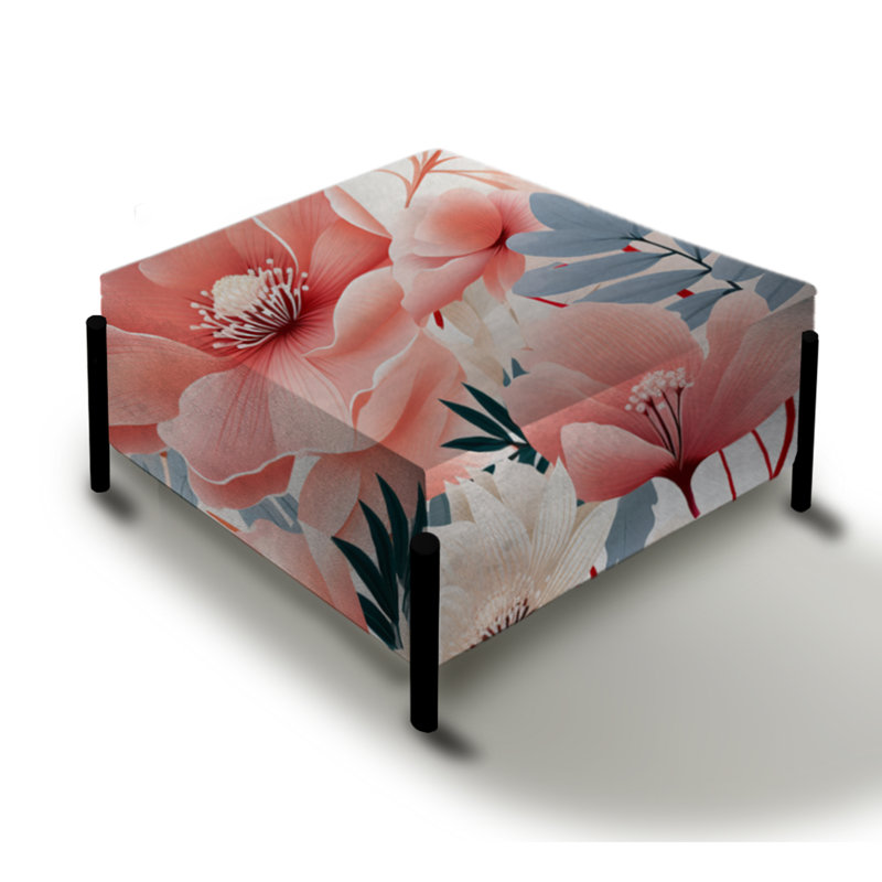 Seaside Elegance Motif tropical - Grand repose-pieds carré tropical