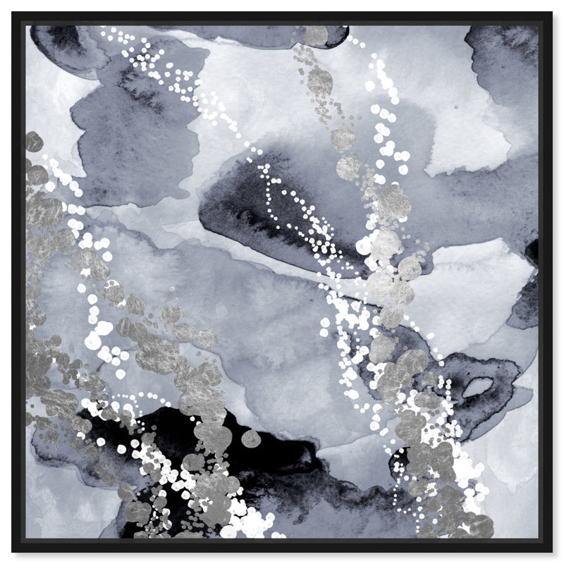 «Even More Love Silver», reproduction d'impression sur toile tendue, H 40 po x l 40 po, Cadre flottant noir
