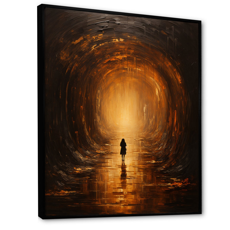 Tunnel Mystic Forest Passageway, reproduction d'art sur toile, Cadre flottant noir, H 40 po x l 30 po x P 1,5 po