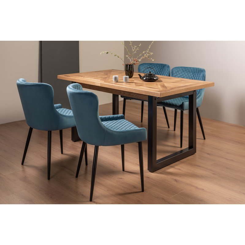 Bartoe 4 - Person Extendable Dining Set, Petrol Blue