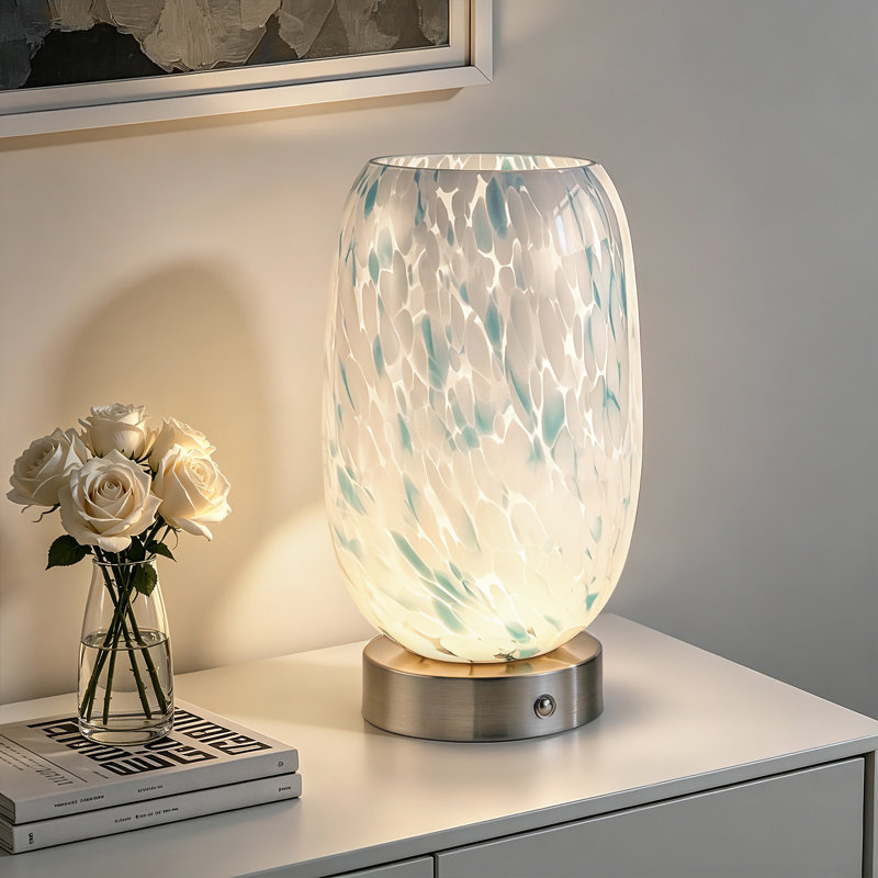 9" Modern Cordless Led Table Lamp Touch Control 3-Level Dimming Type-C Rechargeable for Bedroom Living Room Study Patio