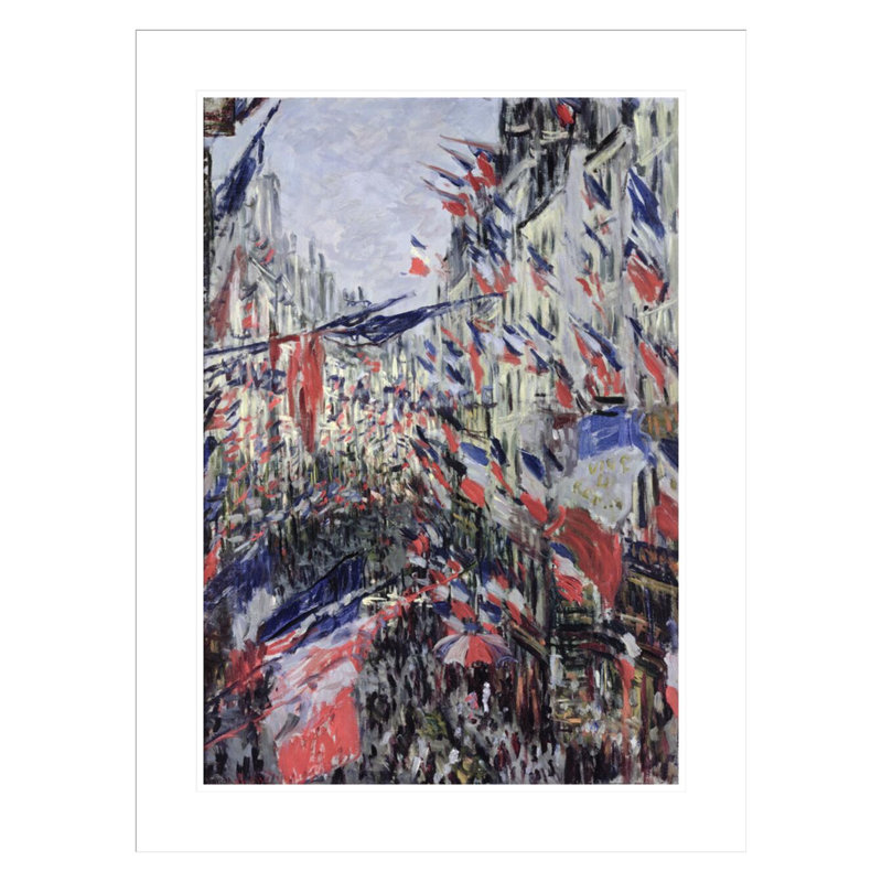 La célébration de la rue Saint-Denis du 30 juin 1878 par Claude Monet, impression giclée encadrée, H 29,5 po x l 22,4 po