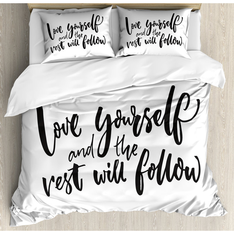 Quote Modern & Contemporary Polyester Patterned Duvet Cover, King