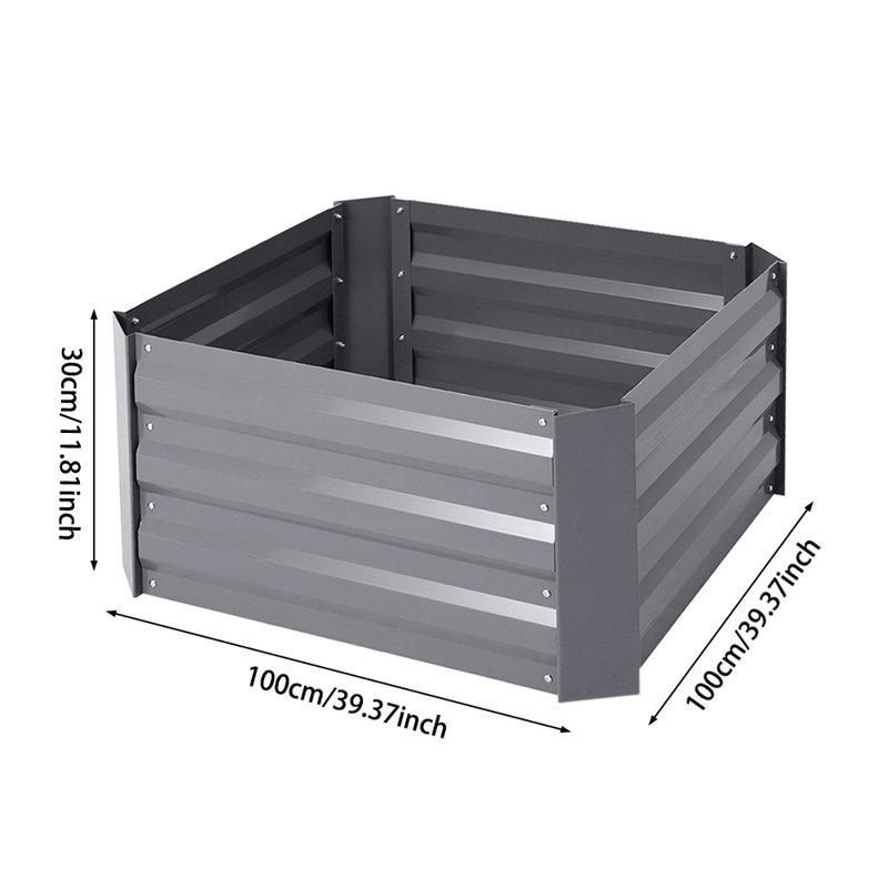 Metal Planter Box, Grey
