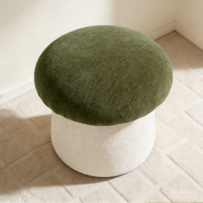 Repose-pieds 20 po en chenille avec rangement, Vert
