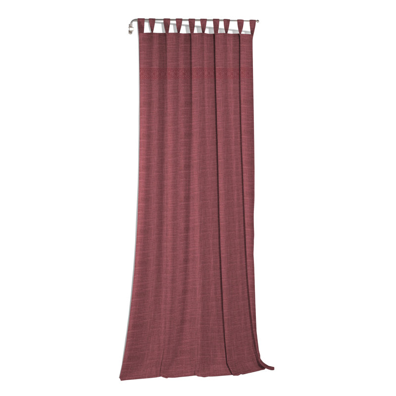 Lord Tab Top Curtain Single Panel, opaque, 150cm Width x 145cm Drop, Red
