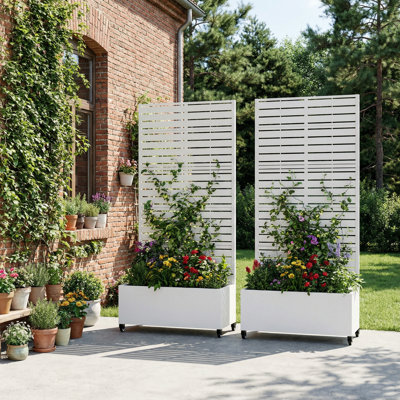 Lit de jardin extérieur surélevé en métal avec treillis sans roues
