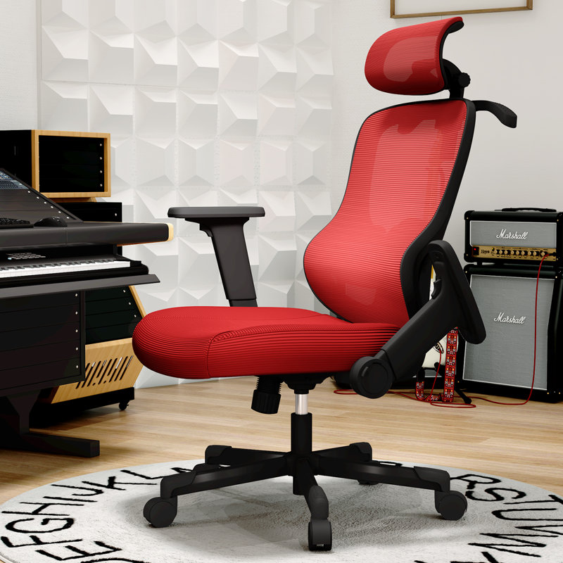 Fauteuil de bureau ergonomique Mawgan, Rouge