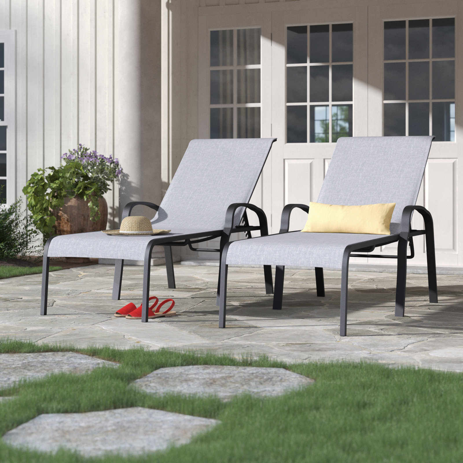 29.13 " Patio Chaise Lounge Set