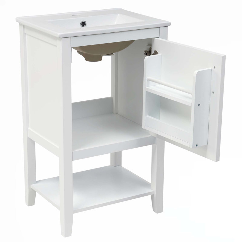 Meuble-lavabo de 20 po avec lavabo, Blanc