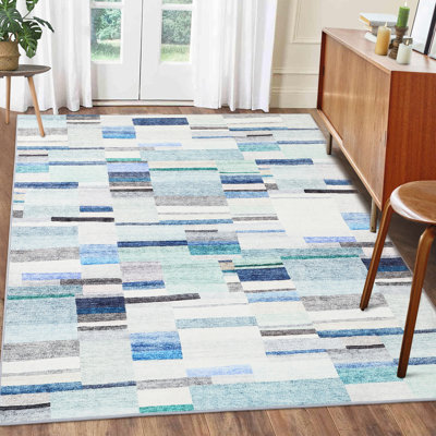 Tapis bleu / blanc / gris Eliina