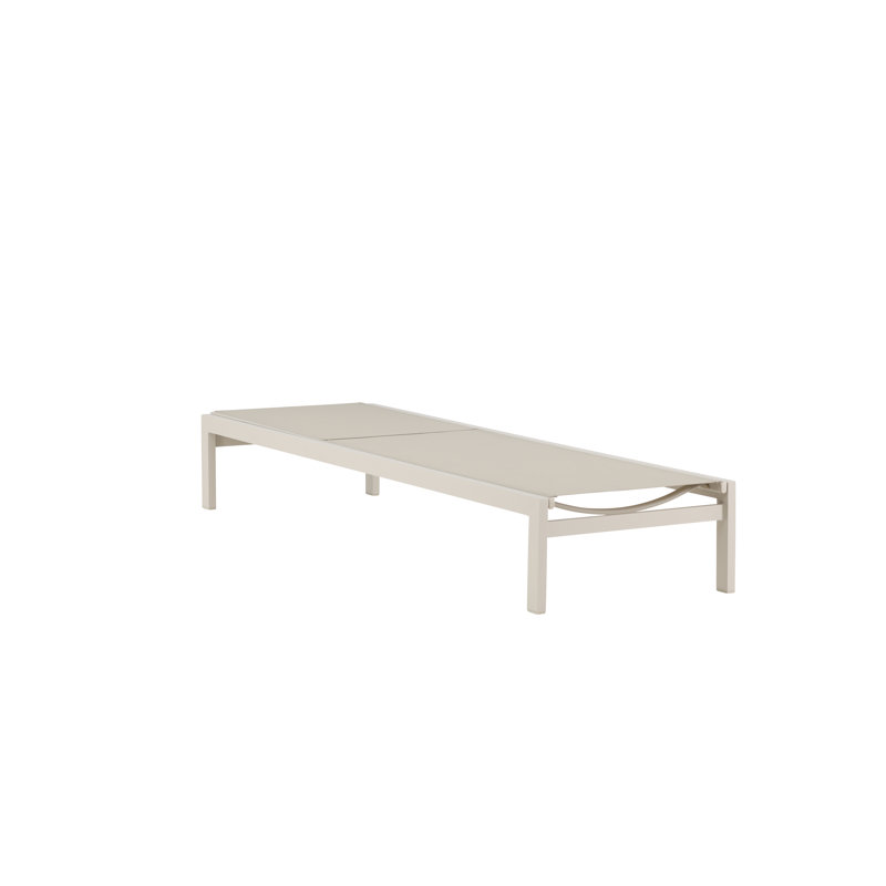 Fen 195cm Long Reclining Single Sun Lounger, Beige