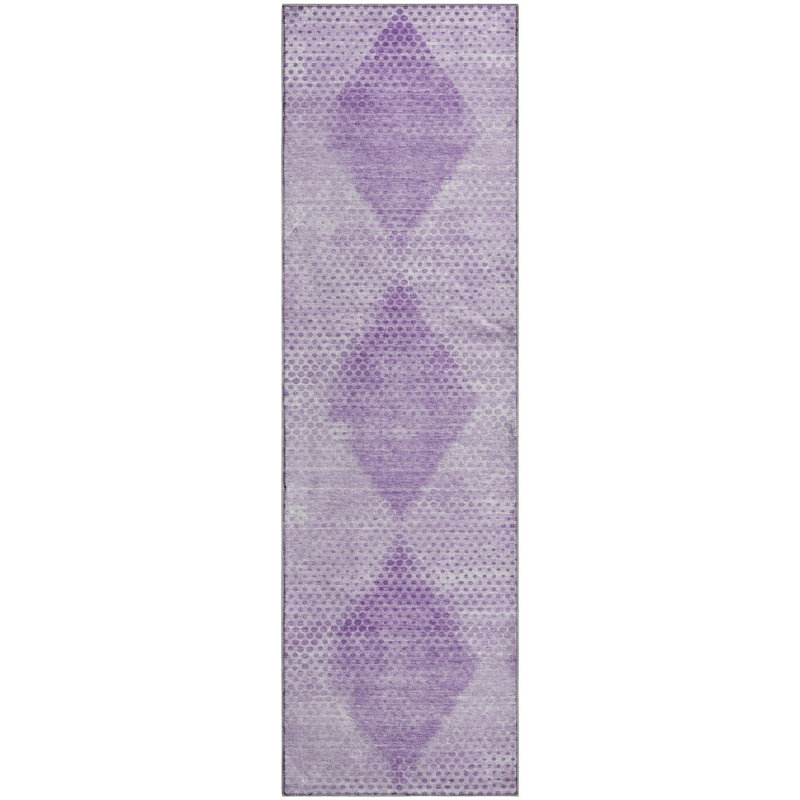 Premium Machine Washable Cerrito Amf539 Lavender Rug, Runner 2'3" x 7'6"