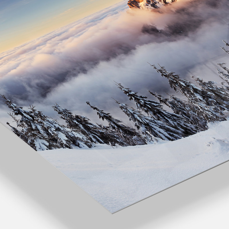 «Winter Mountain Landscape», photographie, Métal métal, H 34 po x l 44 po x P 1,5 po