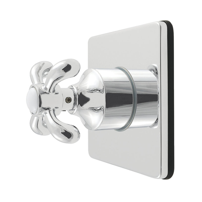 Kingston Brass French Country Single-Handle Wall Mount Six-Way Diverter Valve with Trim Kit, Polished Chrome