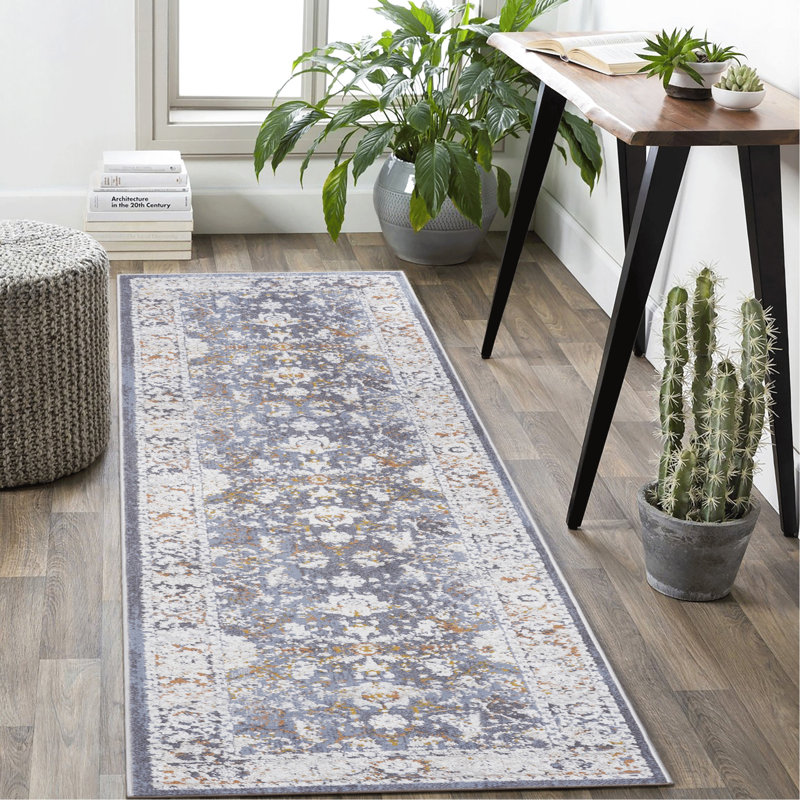 Tapis tissé et tapis 2X8 bleu