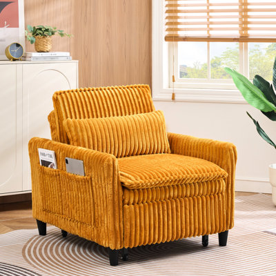 Yellow, Corduroy, Compact Areas, Relaxing Seating, Resilient - Particle Sensation, Sponge Filling, Solid Wood + S Spring Small Spaces, Comfortable Based Panel Frame