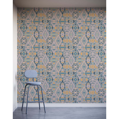 Kehrli 7m x 75cm Matte Geometric Tribal Pattern Wallpaper Roll