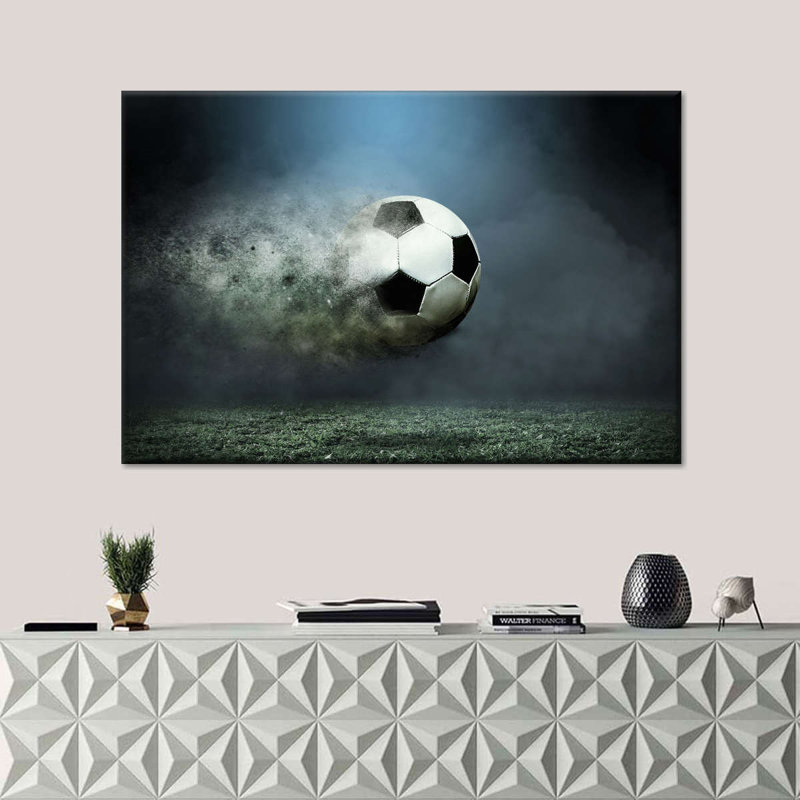 Fast Trail Soccer Ball On Canvas Print, 39" H x 26" W x 1.25" D