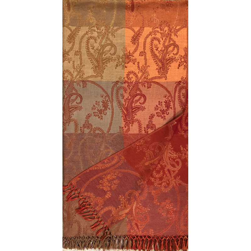 Hand Woven Throw Blanket, Red/Orange