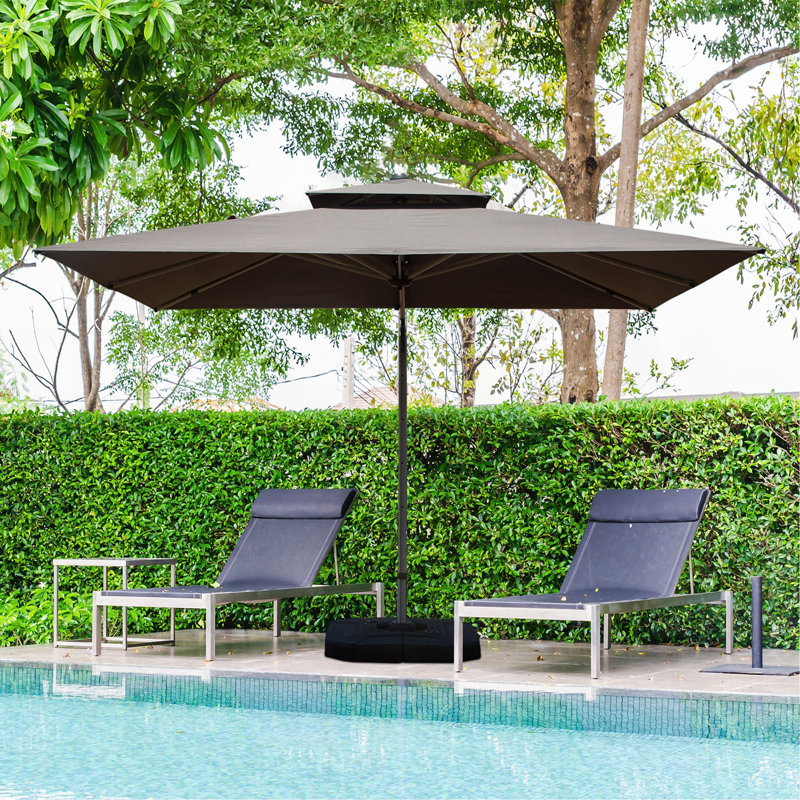 Parasol en porte-à-faux rectangulaire 9 pi x 11 pi avec mât central (base non incluse)