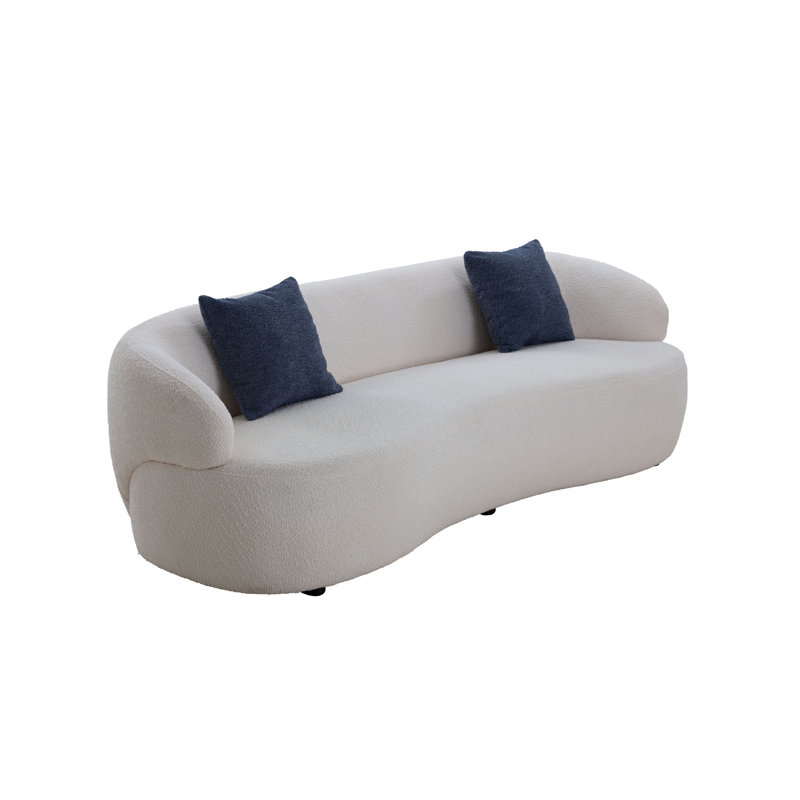 Canapé courbé beige 3 places Mid-Century, Beige
