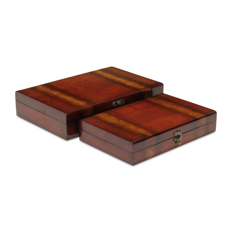 Tahsin 2 Piece Lacquer Decorative Box Set