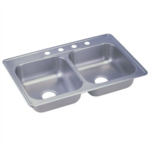 Kingsford Top Mount Double Bowl Stainless Steel Sink