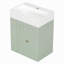 Meuble-lavabo de 20 pouces avec lavabo en céramique, armoire de rangement en panneau de fibres à densité moyenne avec tiroir, tablette latérale et poignée dorée - meuble-lavabo moderne pour les petites salles de bain-1900246100