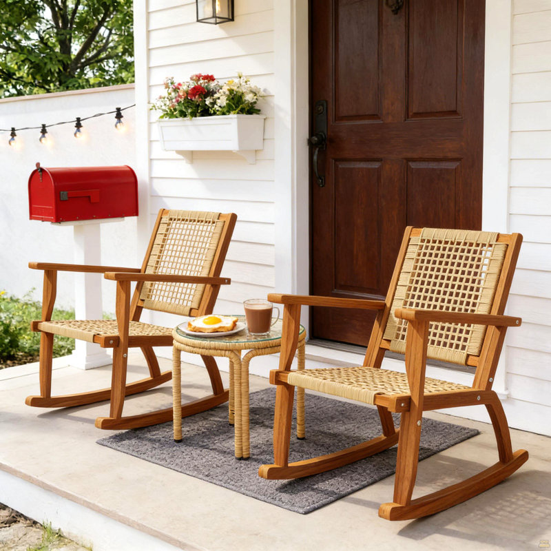 Ensemble de 2 chaises berçantes d'extérieur