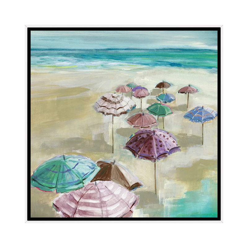 Parasol plage I - Désaturé 6 pièces, H 18 po x l 18 po, Cadre flottant noir patiné