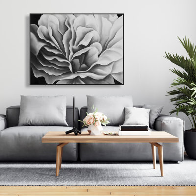 Magnifique toile noire et blanche | Décoration florale