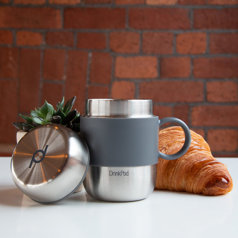 Grunwerg Drink Pod Stainless Steel Travel Mug, Stainless Steel