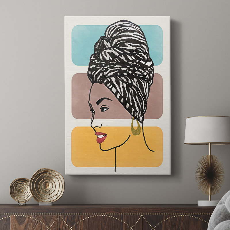 Head Wrap II -Galery Enveloppé Cavas, H 18 po x l 12 po