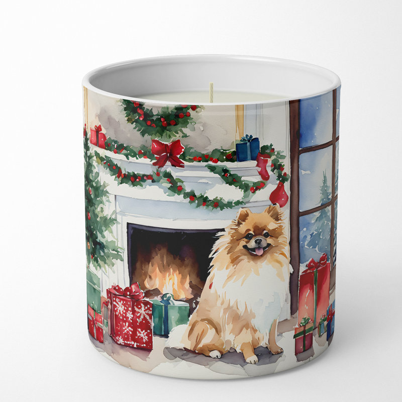 Bougie de Noël parfumée avec support en céramique