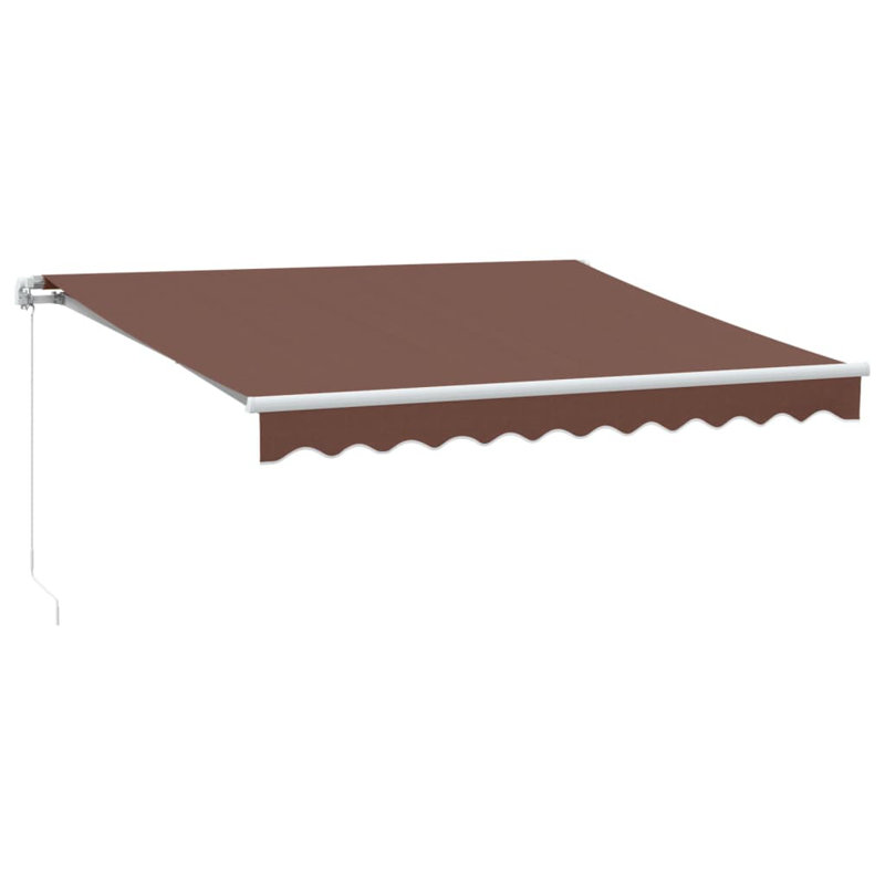 Manual Retractable Awning With LED, 300cm W x 250cm D, Brown/White